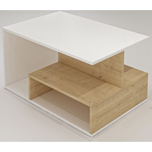 Vera sofabord 90 x 60 cm - Hvid/eg