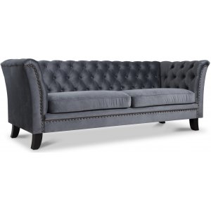 Milton Chesterfield 3-personers sofa - Valgfri farve + Møbelplejesæt til tekstiler