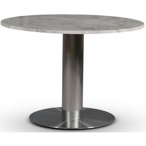SOHO spisebord 105 cm - Brstet aluminium / Slv marmor