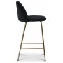 Art Velvet barstol - Sort fljl / Messing