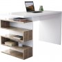 Slangeskrivebord 120x60 cm - Hvid/valnd