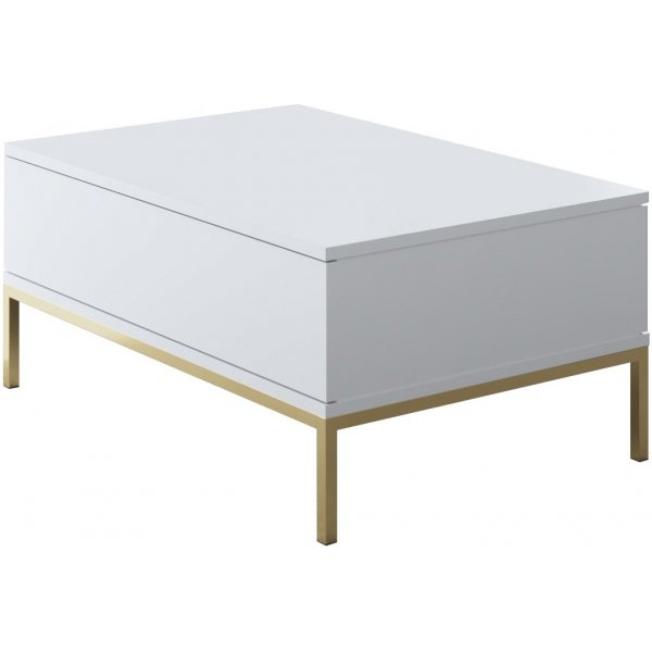 Lord sofabord 90 x 60 cm - Hvid/guld