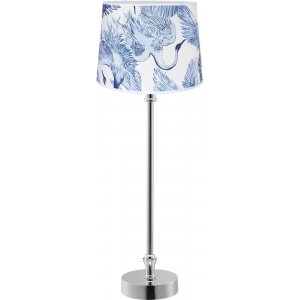 Liam bordlampe - Hvid/bl/krom - 59 cm