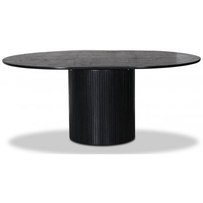 Nova spisebordsst, spisebord, der kan forlnges 130-170 cm inkl. 4 stk. sorte Alicia stole i bjet tr - Sortbejdset eg