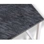 Accent lampebord 50x50 cm - Gr marmor / Hvid