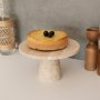 Kagetallerken i beige travertinmarmor