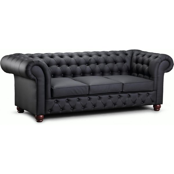 Chesterfield New England 3-personers sofa i tekstil - Valgfri farve