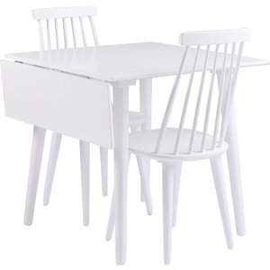 Dalsland klapbord 80- 105 cm - hvid + Møbelplejesæt til tekstiler