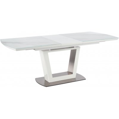 Risk spisebord 160-200 cm - Hvid marmor
