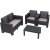 Aksu loungegruppe med 2-personers sofa - antracit