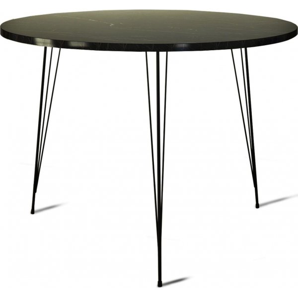 Sandalf spisebord 90 cm - Sort marmor