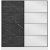 Kapusta garderobe med spejldr, 180 x 52 x 210 cm - Hvid/sort