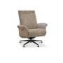 Ulla lnestol med fodskammel i freskind - Beige / Whitewash / Krom
