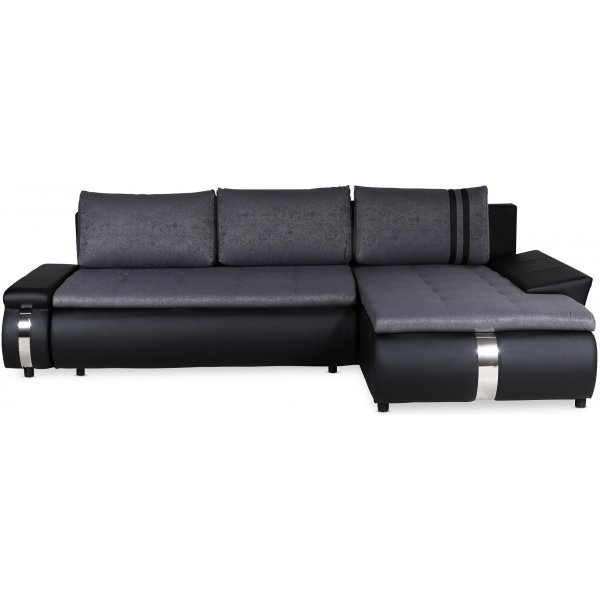 Kungsholmen sovesofa med divan hjre - Gr / Brun PU