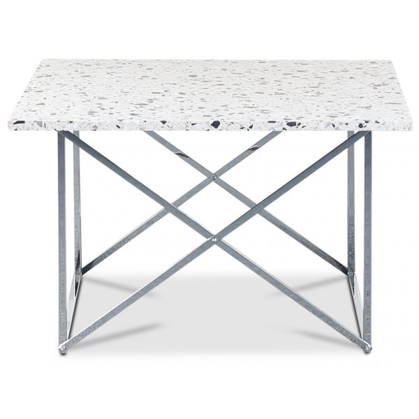 Terrazzo sofabord 75x75cm - Cosmos Terrazzo & understel cross krom