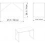 Landi skrivebord 120x60 cm - Hvid/eg