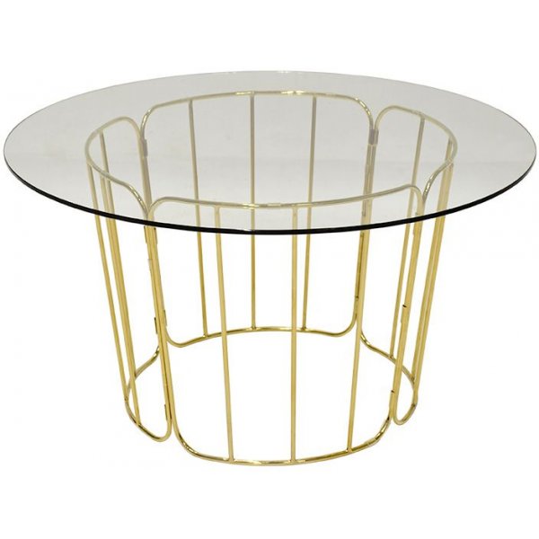 Carrie rundt sofabord 80 cm - Glas / Messing
