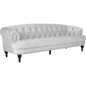 Sofa 3-personers chesterfield beige velour Sofa 3-personers chesterfield beige velour