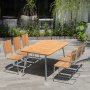 Mllan udendrsgruppe i teak: 6 stole med spisebord 176x90 cm