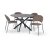 Hogrn spisebordsst 120 cm bord i betonimitation + 4 stk. Hogrn brune stole