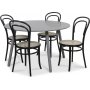 Rosvik spisegruppe grt rundt bordet med 4 Thonet stole - gr / sort