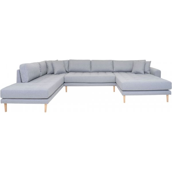 Lido U-sofa med ben ende - Lysegr