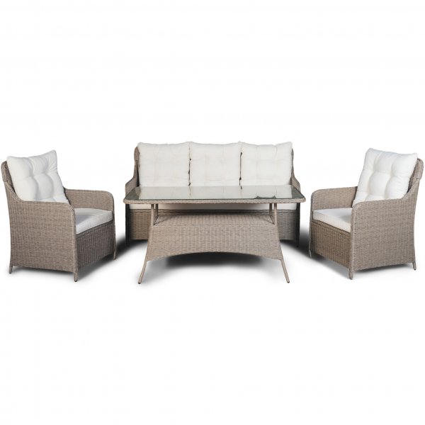 Loungegruppe Rgrund - Beige syntetisk rattan