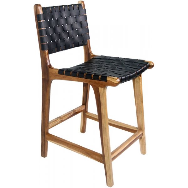 Perugia disk Barstol - Teak/sort