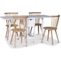 Sandhamn spisebordsst; Klapbord med 4 stk. Castor pindestole Whitewash