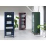 Dobb mrkeblt metalskab med glaslge H160 cm