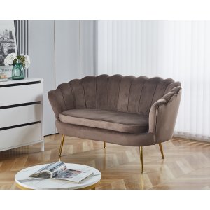 Kingsley 2-personers sofa i fljl - brun/messing