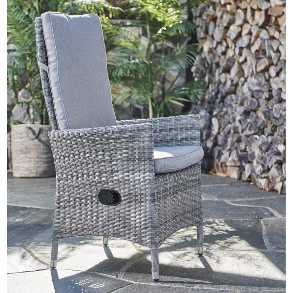Rosario justerbar udendrs stol- Lysegr polyrattan
