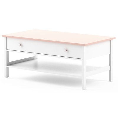 Letitia sofabord - Hvid / lyserød