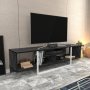 Asal media bnk 150 cm - Sort marmor/hvid