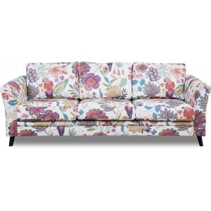 Eker 3-personers sofa i blomstret stof - Eden Parrot Hvid/Lilla