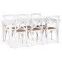 Paris spisegruppe 180 cm bord hvid + 6 stk hvide Gaston spisestole