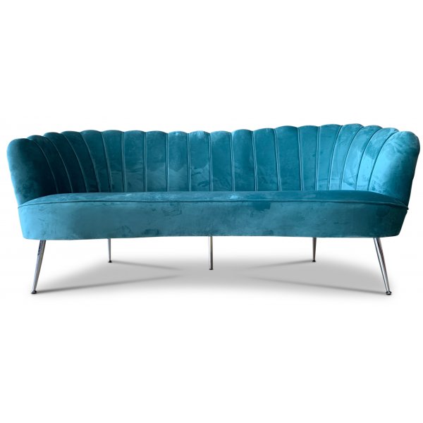 Snckan 3-personers sofa - Turkis fljl / Krom