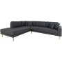 Lido Hjrnesofa med ben ende - Mrkegr