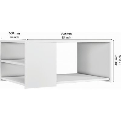 Romina sofabord 90 x 60 cm - Hvid