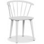 Mellby spisegruppe 180 cm bord med 6 hvide Fredrik Pinn stole med stel