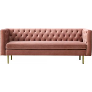 Toto 3-personers pink sofa med gyldne ben