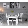 Gs spisebordsst: Ovalt bord 160/210 cm inkl. 4 stk. Ms stole - Hvid / Gr