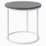 Accent rundt lampebord D50 cm - hvid marmor / hvid underdel