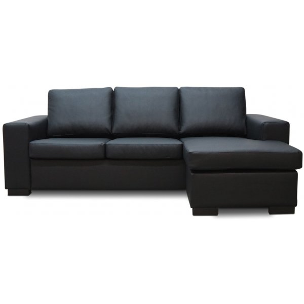 Solna Divan Sofa hjre - sort lder (bundet)