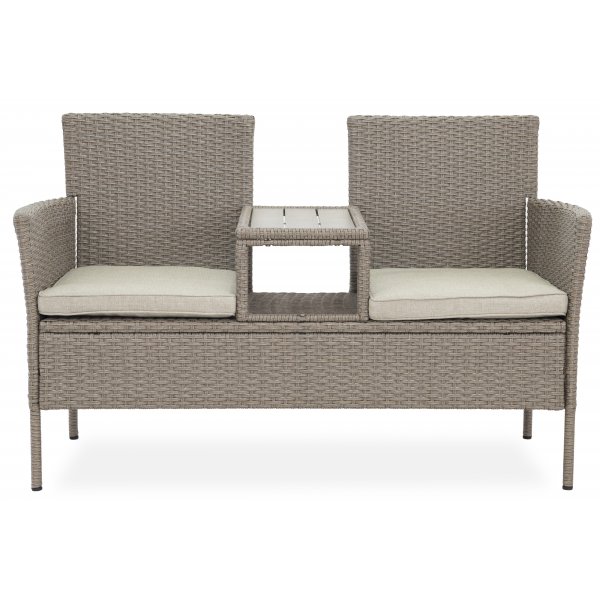 Udendrs sofa / Duosofa i beige rattan