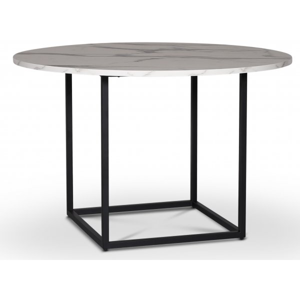 Sintorp rundt spisebord 115 cm - Hvid marmor (Eksklusiv laminat)