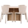 Spisebord Strada med 4 Astoria stole - Beige/hvidmalet