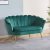 Kingsley 2-personers sofa i fløjl - grøn/messing + Møbelplejesæt til tekstiler