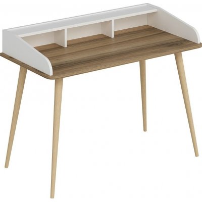 Mir skrivebord 120 x 60 cm - Mrkebrun/hvid