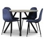 Smokey spisegruppe, rundt spisebord med 4 stk Carisma fljlstole - Bl + 3.00 x Mbelfdder